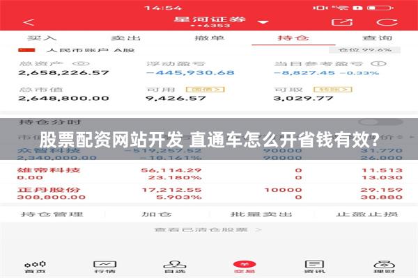 股票配资网站开发 直通车怎么开省钱有效？