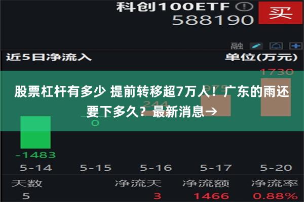 股票杠杆有多少 提前转移超7万人！广东的雨还要下多久？最新消息→