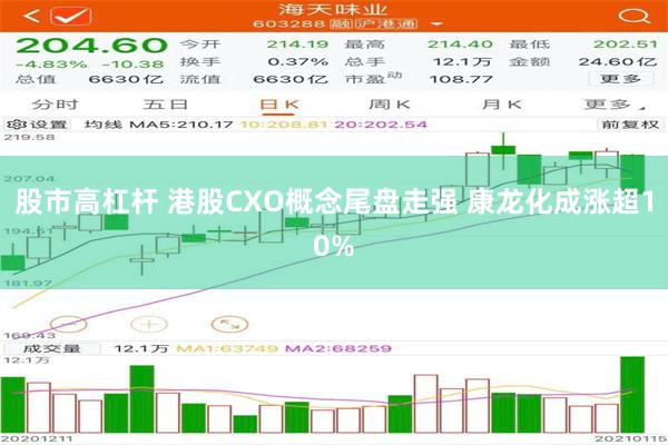 股市高杠杆 港股CXO概念尾盘走强 康龙化成涨超10%