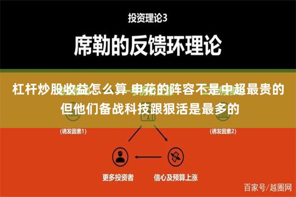 杠杆炒股收益怎么算 申花的阵容不是中超最贵的 但他们备战科技跟狠活是最多的